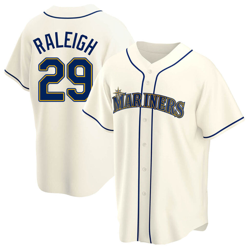 Silnrao S.Mariners #29 Cal Raleigh Player Cream Home Game Stitched Jerseys