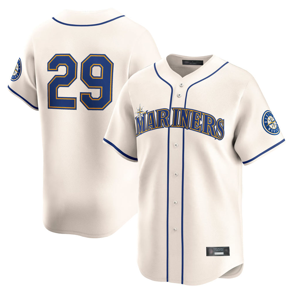 Silnrao S.Mariners #29 Cal Raleigh Player Cream Home Limited Stitched Jerseys