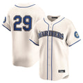 Silnrao S.Mariners #29 Cal Raleigh Player Cream Home Limited Stitched Jerseys