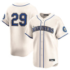 Silnrao S.Mariners #29 Cal Raleigh Player Cream Home Limited Stitched Jerseys