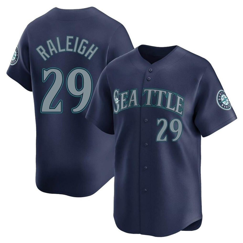 Silnrao S.Mariners #29 Cal Raleigh Player Navy Home Limited Stitched Jerseys