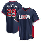 Silnrao S.Mariners #29 Cal Raleigh Player Navy USA 2026 World Classic Game Stitched Jerseys