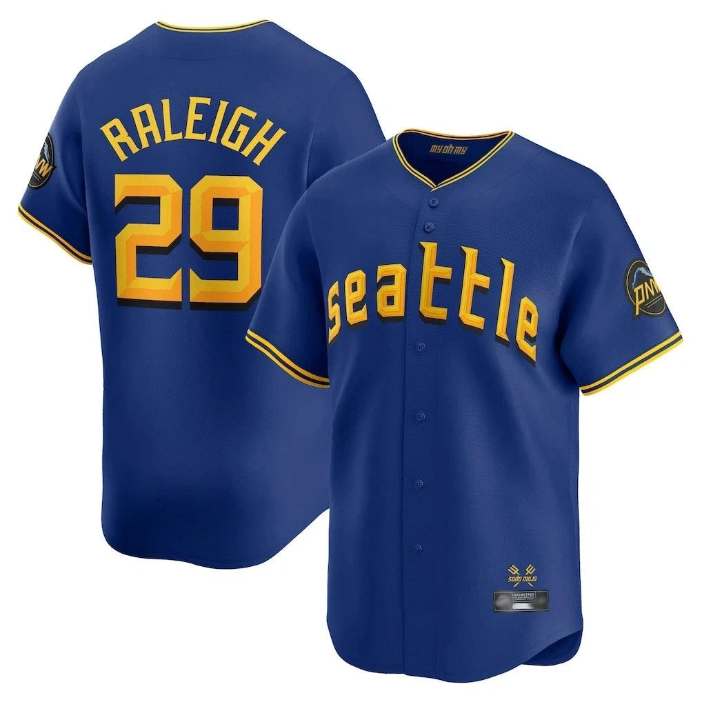 Silnrao S.Mariners #29 Cal Raleigh Player Royal City Connect Home Limited Stitched Jerseys