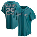 Silnrao S.Mariners #29 Cal Raleigh Player Teal Home Game Stitched Jerseys