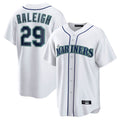 Silnrao S.Mariners #29 Cal Raleigh Player White Home Game Stitched Jerseys