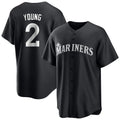 Silnrao S.Mariners #2 Cole Young Player Black Home Limited Stitched Jerseys
