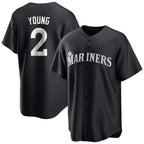 Silnrao S.Mariners #2 Cole Young Player Black Home Limited Stitched Jerseys
