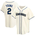 Silnrao S.Mariners #2 Cole Young Player Cream Home Game Stitched Jerseys