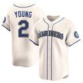 Silnrao S.Mariners #2 Cole Young Player Cream Home Limited Stitched Jerseys