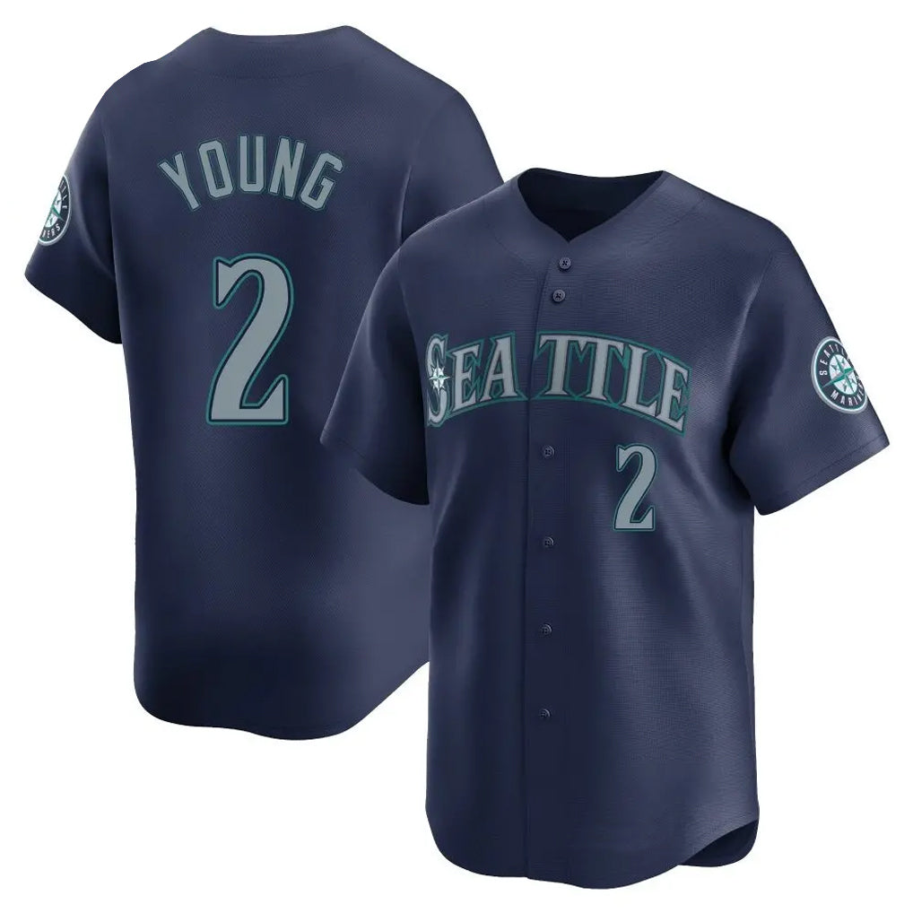 Silnrao S.Mariners #2 Cole Young Player Navy Home Limited Stitched Jerseys