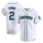 Silnrao S.Mariners #2 Cole Young Player White Home Limited Stitched Jerseys