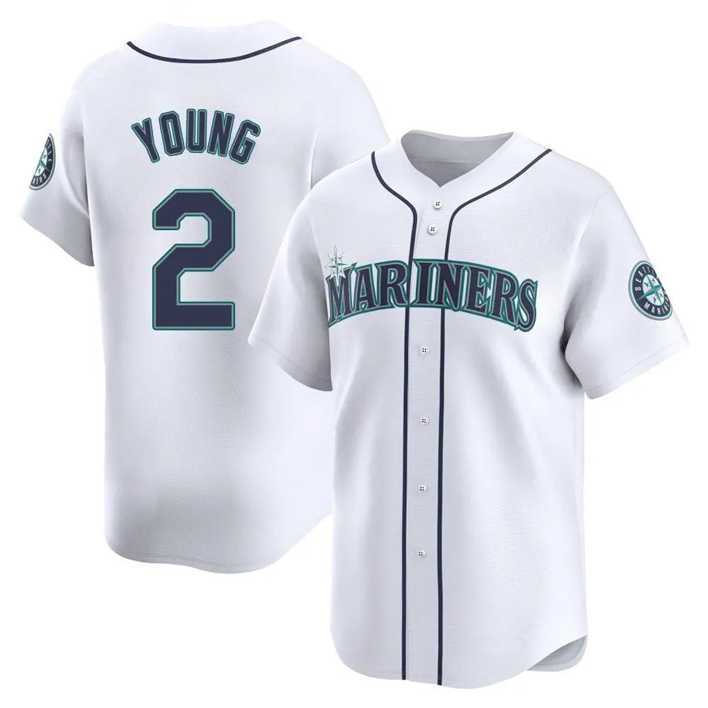 Silnrao S.Mariners #2 Cole Young Player White Home Limited Stitched Jerseys
