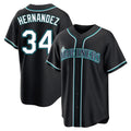 Silnrao S.Mariners #34 Felix Hernandez Player Black Fashion Home Limited Stitched Jerseys