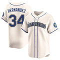 Silnrao S.Mariners #34 Felix Hernandez Player Cream Home Limited Stitched Jerseys