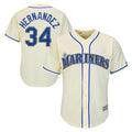 Silnrao S.Mariners #34 Felix Hernandez Player Cream Majestic Home Cool Base Limited Stitched Jerseys