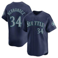 Silnrao S.Mariners #34 Felix Hernandez Player Navy Home Limited Stitched Jerseys