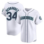 Silnrao S.Mariners #34 Felix Hernandez Player White Home Limited Stitched Jerseys