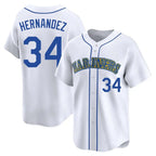 Silnrao S.Mariners #34 Felix Hernandez Player White Limited Throwback Cooperstown Collection Stitched Jerseys