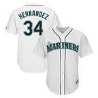 Silnrao S.Mariners #34 Felix Hernandez Player White Majestic Home Cool Base Limited Stitched Jerseys