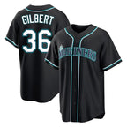 Silnrao S.Mariners #36 Logan Gilbert Player Black Fashion Home Limited Stitched Jerseys