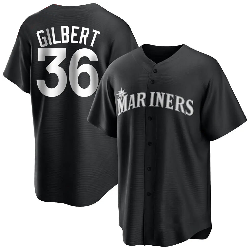Silnrao S.Mariners #36 Logan Gilbert Player Black Home Limited Stitched Jerseys