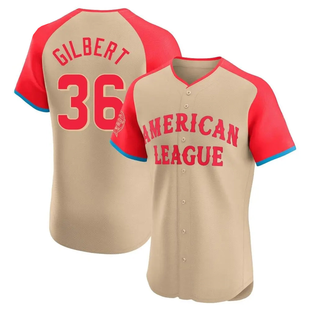 Silnrao S.Mariners #36 Logan Gilbert Player Cream American League All-Star Limited Home Elite Stitched Jerseys