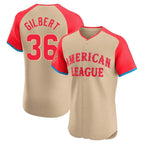 Silnrao S.Mariners #36 Logan Gilbert Player Cream American League All-Star Limited Home Elite Stitched Jerseys