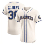 Silnrao S.Mariners #36 Logan Gilbert Player Cream Home Limited Elite Stitched Jerseys
