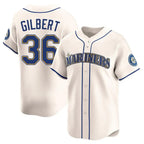 Silnrao S.Mariners #36 Logan Gilbert Player Cream Home Limited Stitched Jerseys