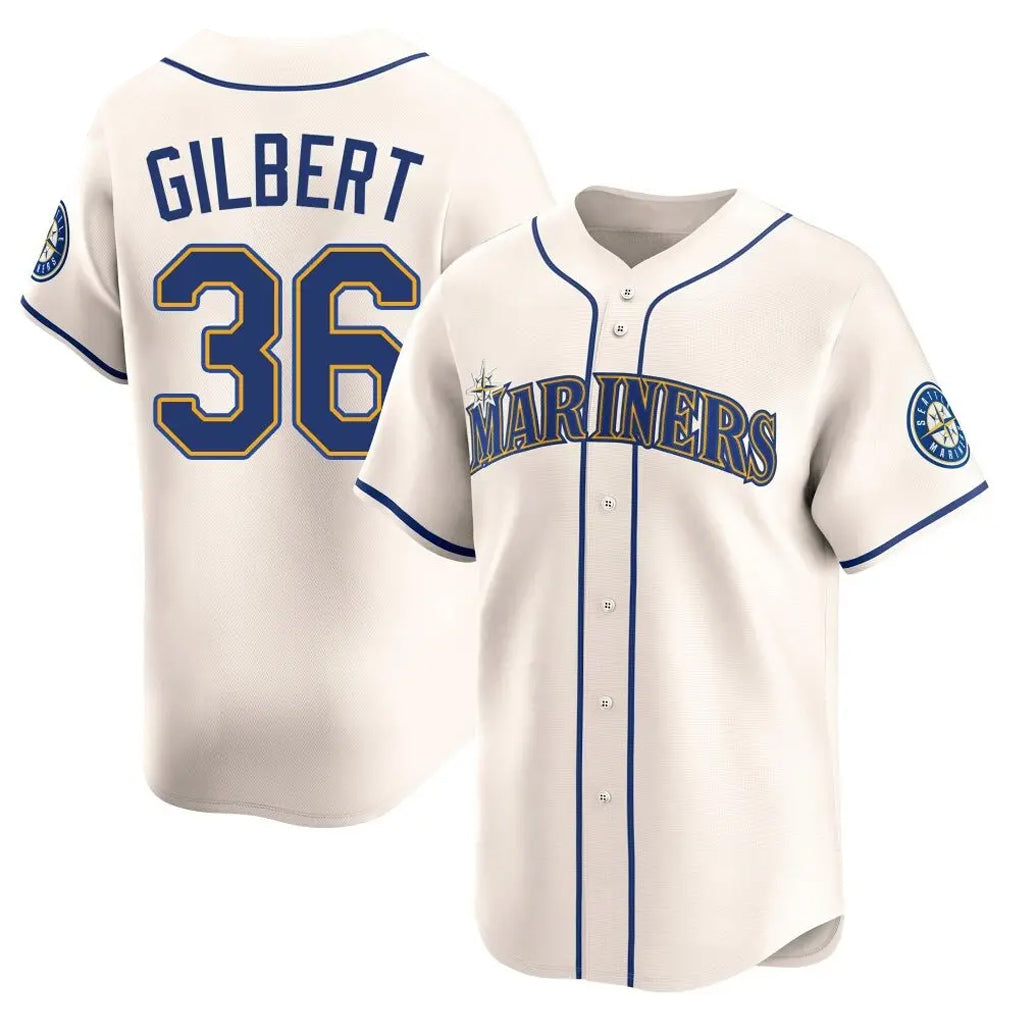 Silnrao S.Mariners #36 Logan Gilbert Player Cream Home Limited Stitched Jerseys