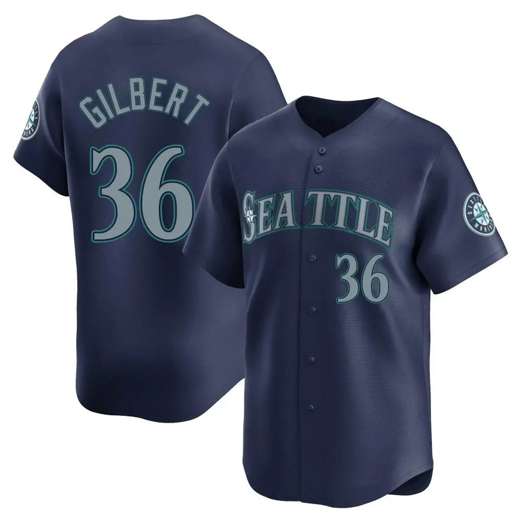 Silnrao S.Mariners #36 Logan Gilbert Player Navy Home Limited Stitched Jerseys