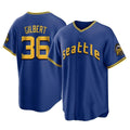 Silnrao S.Mariners #36 Logan Gilbert Player Royal City Connect Home Game Stitched Jerseys