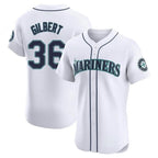 Silnrao S.Mariners #36 Logan Gilbert Player White Home Limited Elite Stitched Jerseys