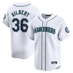 Silnrao S.Mariners #36 Logan Gilbert Player White Home Limited Stitched Jerseys