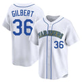 Silnrao S.Mariners #36 Logan Gilbert Player White Throwback Cooperstown Collection Limited Game Stitched Jerseys
