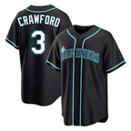 Silnrao S.Mariners #3 J.P. Crawford Player Black Fashion Home Limited Stitched Jerseys