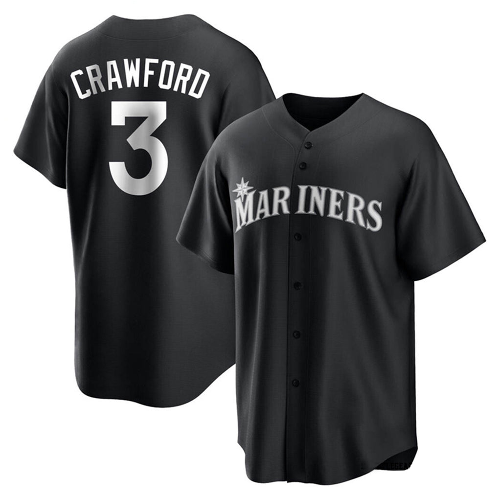 Silnrao S.Mariners #3 J.P. Crawford Player Black Home Limited Stitched Jerseys