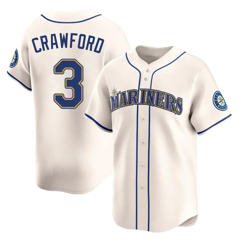 Silnrao S.Mariners #3 J.P. Crawford Player Cream Home Limited Stitched Jerseys
