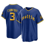 Silnrao S.Mariners #3 J.P. Crawford Player Royal City Connect Home Game Stitched Jerseys