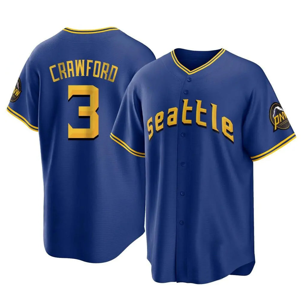 Silnrao S.Mariners #3 J.P. Crawford Player Royal City Connect Home Game Stitched Jerseys