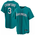 Silnrao S.Mariners #3 J.P. Crawford Player Teal Home Game Stitched Jerseys