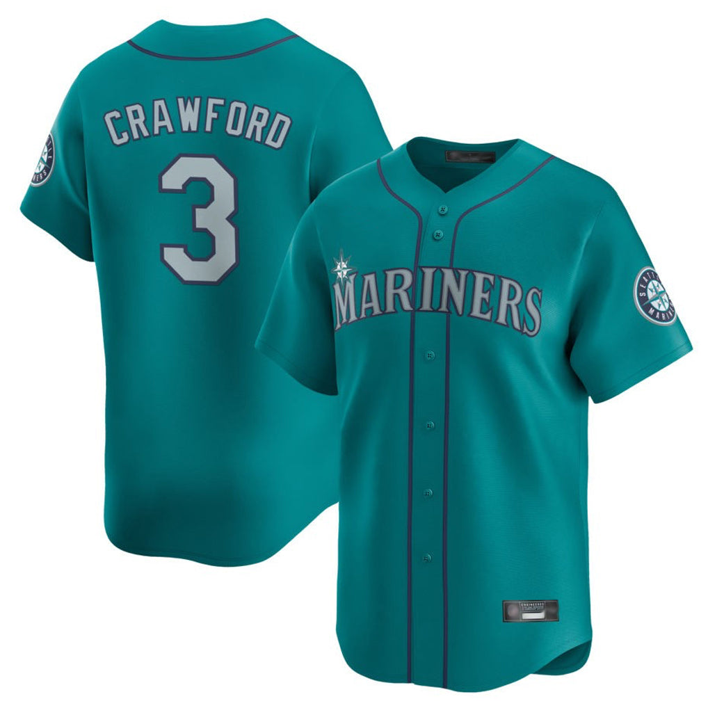 Silnrao S.Mariners #3 J.P. Crawford Player Teal Home Limited Stitched Jerseys