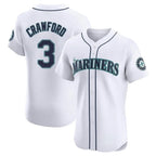 Silnrao S.Mariners #3 J.P. Crawford Player White Home Limited Elite Stitched Jerseys