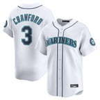 Silnrao S.Mariners #3 J.P. Crawford Player White Home Limited Stitched Jerseys