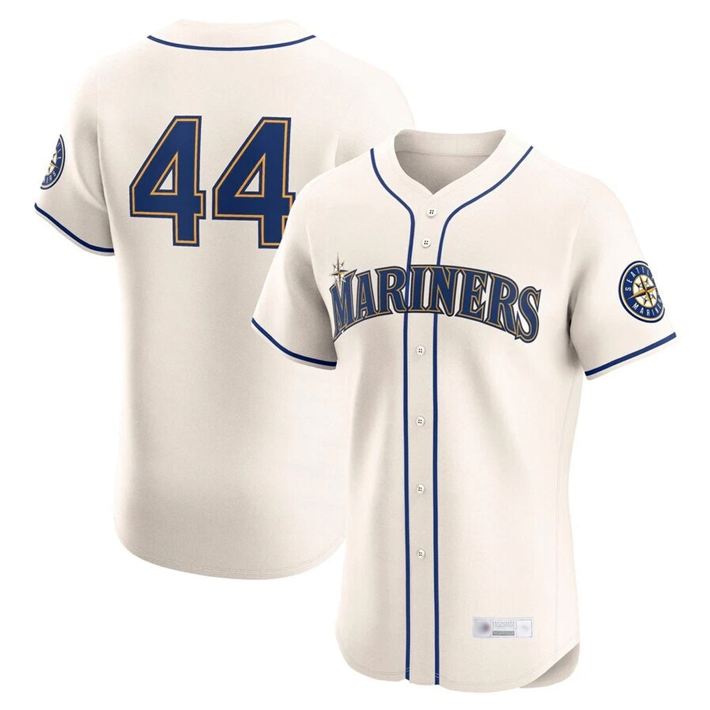 Silnrao S.Mariners #44 Julio Rodriguez Player Cream Home Limited Elite Stitched Jerseys