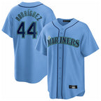 Silnrao S.Mariners #44 Julio Rodriguez Player Light Blue Home Limited Stitched Jerseys