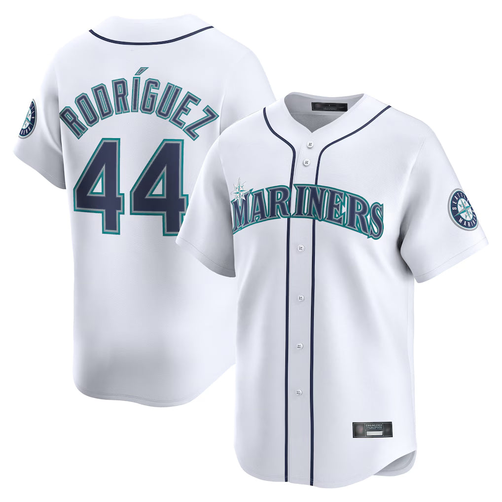 Silnrao S.Mariners #44 Julio Rodriguez Player White Home Limited Stitched Jerseys