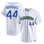 Silnrao S.Mariners #44 Julio Rodriguez Player White Pitch Fashion Game Stitched Jerseys