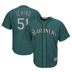 Silnrao S.Mariners #51 Ichiro Suzuki Player Aqua Majestic Cool Base Limited Stitched Jerseys