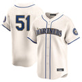 Silnrao S.Mariners #51 Ichiro Suzuki Player Cream Home Limited Stitched Jerseys